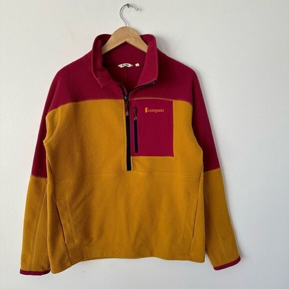 Cotopaxi Women’s Abrazo Half Zip Fleece Jacket Mustard Yellow Dark Rose - Picture 3 of 10